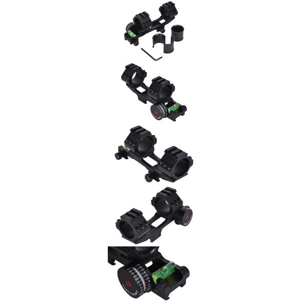 Scope Mount Matte Black Finish Dual Rings Bubble Level and Angle Indicator for 21mm