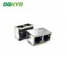Buy cheap 1x2 Port 1000M RJ45 Multiple Port Connectors Socket With LED Light from wholesalers