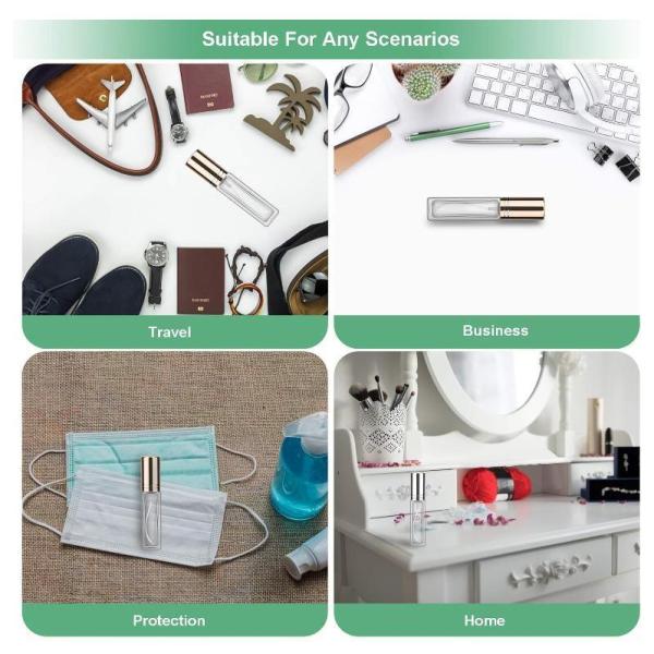 Diversity Portable Square Empty Glass Perfume Atomizer Bottle with Spray Applicator