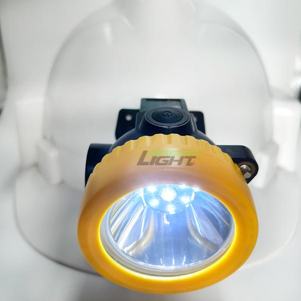 Lightweight LED Mining Headlamp with 13-15 Hours Runtime and Flame Resistant ATEX Tested Safety Helmet Light