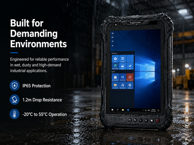 Intel Core i5 Rugged Tablet 8 Inch for Industrial Control Data Entry and Mobile Reports