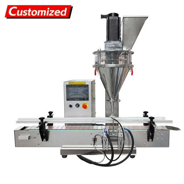 Customized Fully Automatic Desktop Powder Filling Machine with PLC Control System and Food-Grade 304 Stainless Steel for 50g-500g Filling Range