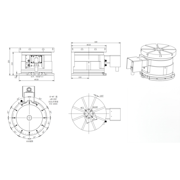 Horizontal DD Fourth Axis Rotary Table For High Repeatability