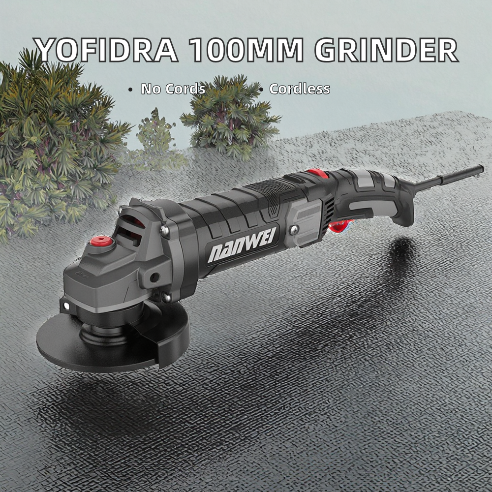 High Performance 21V Cordless Angle Grinder with Brushed Motor and Long Handle for Efficient Cutting