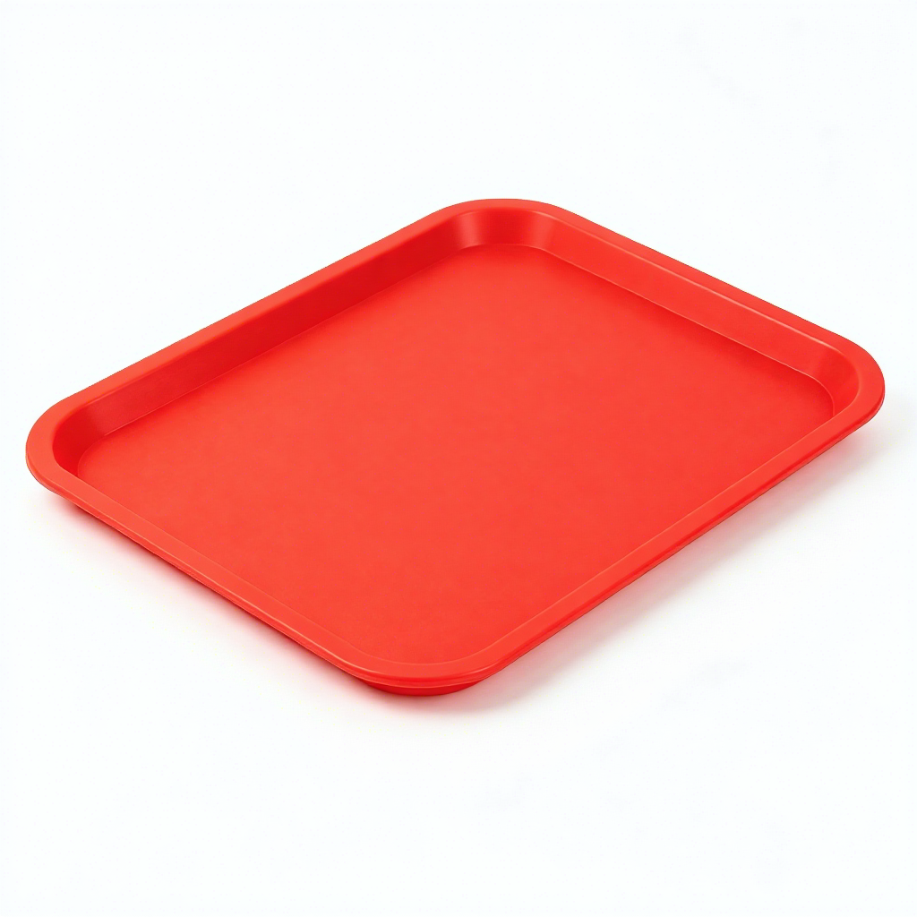Commercial Rectangular Plastic Tray Thick Non Slip Serving Tray for Restaurant Canteen Fast Food Multi Color Catering Tray