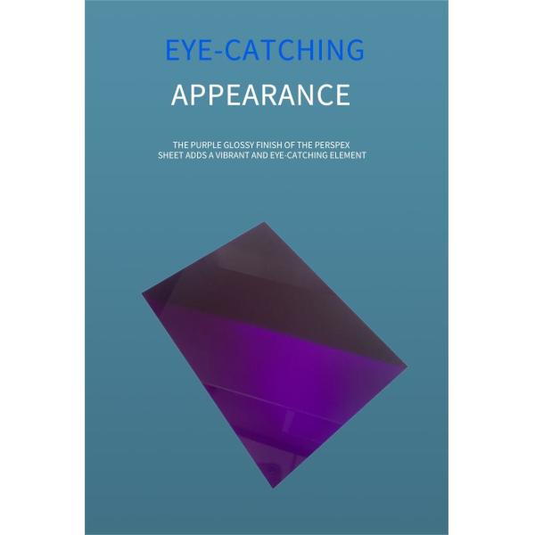 UV Blocking Coloreds Purple See Through Glossy Solid Perspex Sheet For Signage