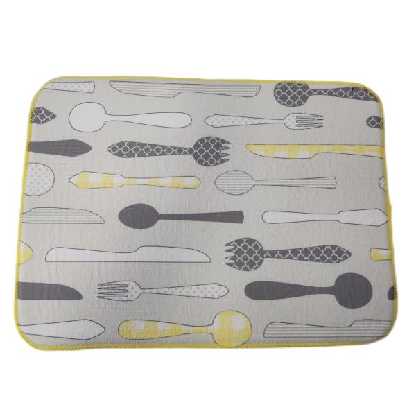 Absorbent Reversible Microfiber Dish Drying Mat Cooking Utensil Design