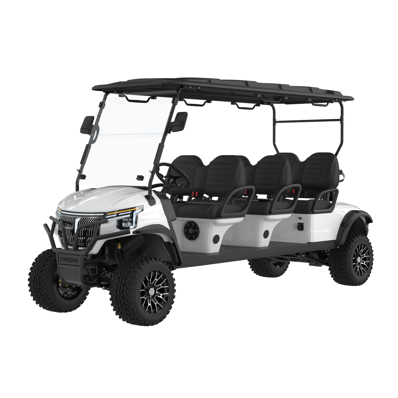 Fine Workmanship 8-Passenger 6 Front-facing and 2 Rear-facing Golf Car with Acrylic Windshield