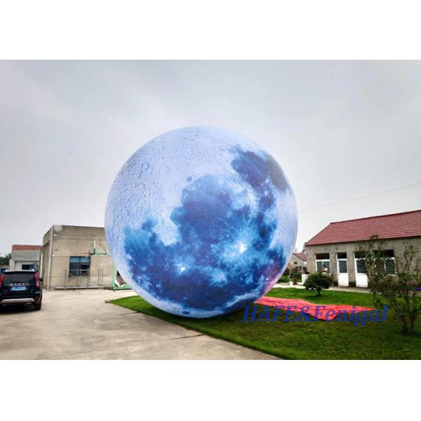 4.5m Lighted Inflatable Planet Moon Inflatables Balloon Art For Advertisement Decoration