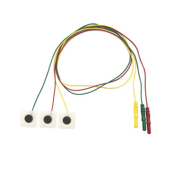 Pediatric Disposable ECG Electrode Cable With 3 Lead ECG Cable IEC