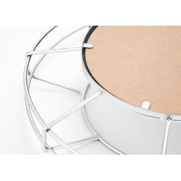 Layered Round Silver Metal Frame Decorative Wall Mirror Small Size For Wall Decoration