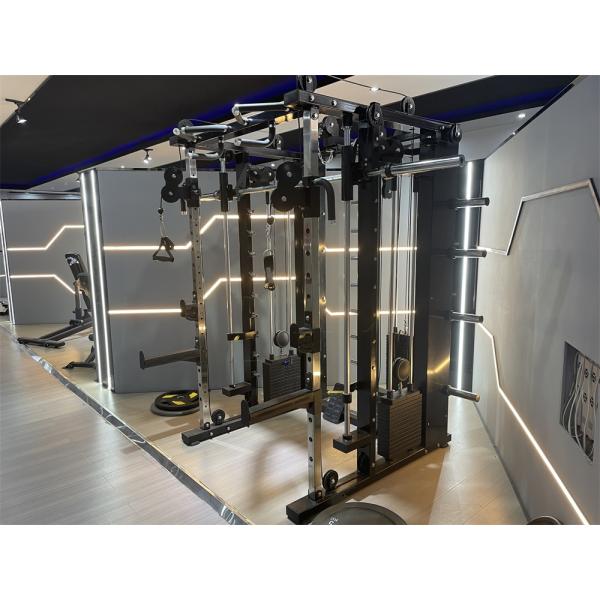 Multi-Functional Smith Machine with 3 Weight Stacks (80KG*3) - Durable Adjustable Barbell Squat Rack for Unisex Fitness Training