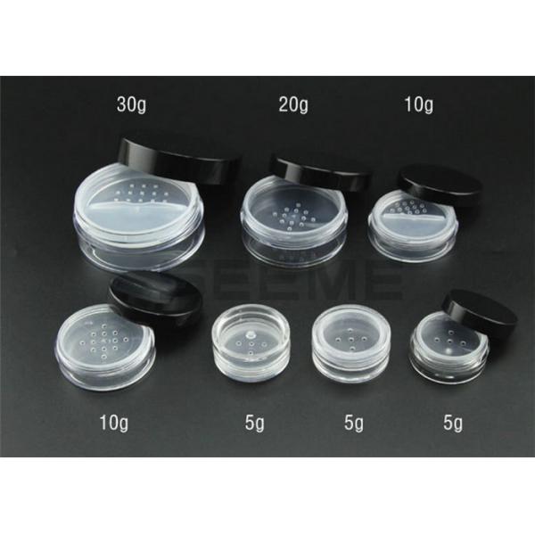 Black Cap Small Plastic Jars , Plastic Makeup Containers For Powder Storage