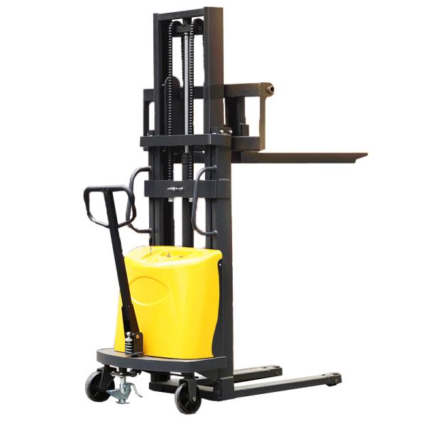 semi automatic trolley forklift, storage battery , Semi Electric Stacker forklift, Semi Automatic Forkli