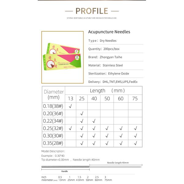 Custom Made Different Sizes Wholesale Disposable Chinese Acupuncture Needle Stimulator