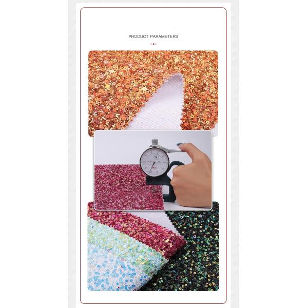 Sequins Bright Glitter PU Leather Printed Artificial PU Material
