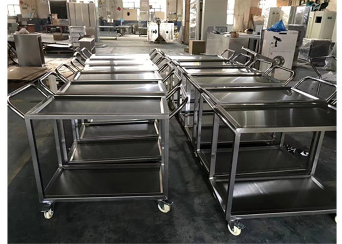 Quality Clean Room Stainless Steel Mobile Transfer Cart With Four Truckles for sale