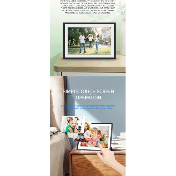 Digital Photo Frame with Touch Screen Automatic Rotation Motion Sensor Weather Display