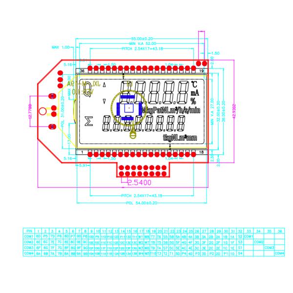 TN STN HTN FSTN 6 O'Clock 5.0V Lcd Seven Segment LCD Display Module