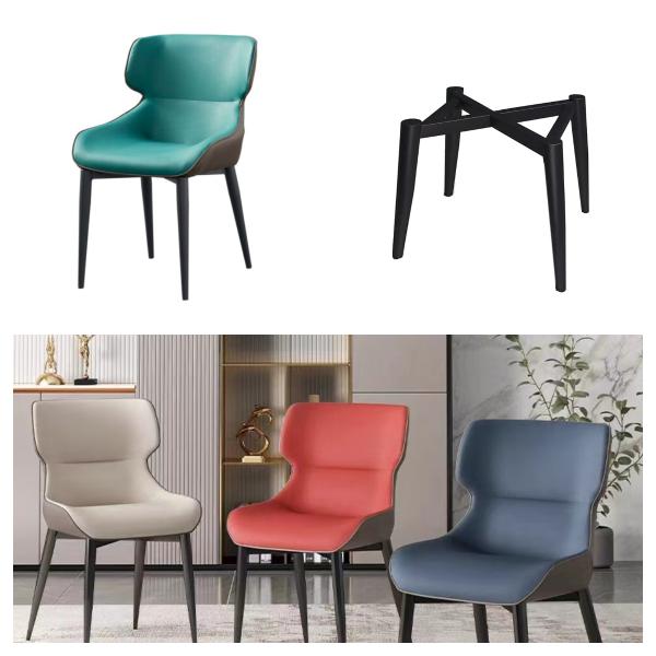 PU Leather Executive Metal Base Dining Chairs 500mm Length Comfortable