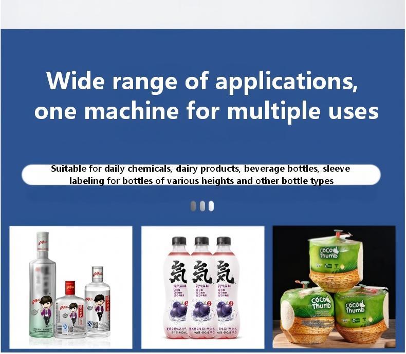 Fully Automatic Electric PLC-Controlled Steam Heat Shrink Wrapping Machine PVC/PET Film Sleeve Wrapper for Beverage Bottles Cans