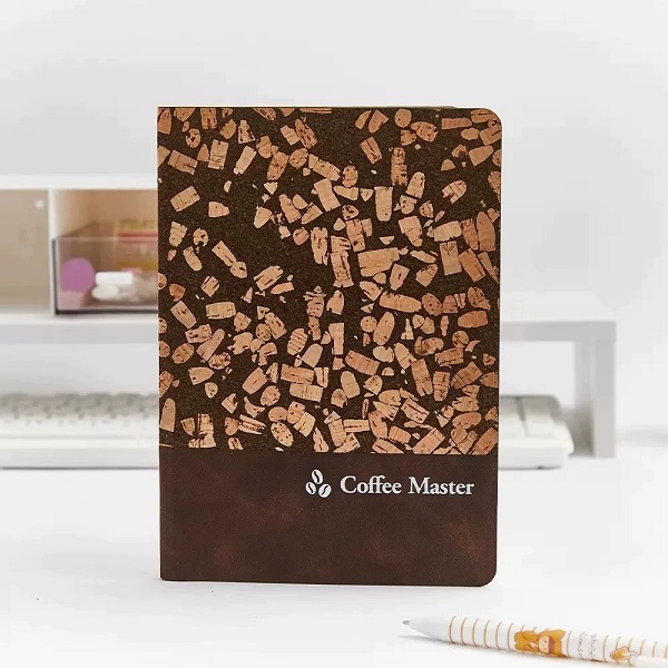 Eco-Friendly Spliced Coffee Ground Cork Notebook With Custom Logo