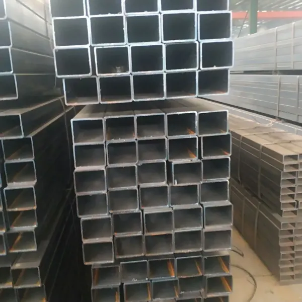 Welded square steel tube close-up view