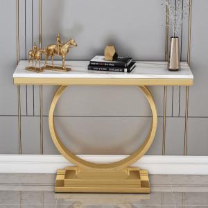 Customized Rectangular Long Marble Top Entryway Table High 78cm