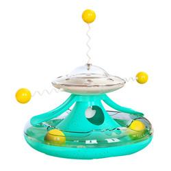 Quality Wholesale Cat Turntable Track Ball Windmill Leaking Food Cat Toy Funny Cat Stick for sale