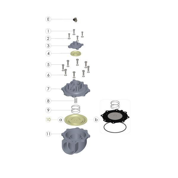 AE2450B Right Angle Impulse Diaphragm Valve M/D50 M/D20