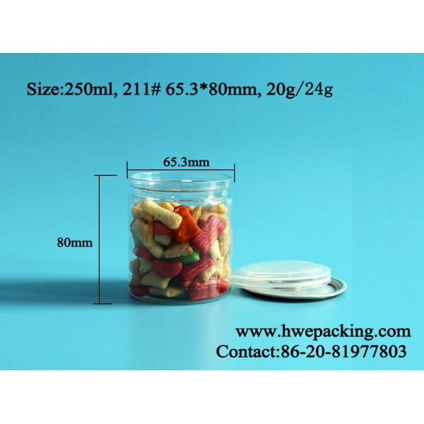 Airtight Transparent PET Easy Open Cans Plastic With Easy Open End