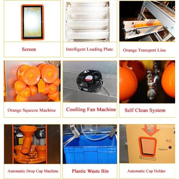 Smart Fresh Squeezed Fruit Juice Vending Machine , Orange Vending Machine