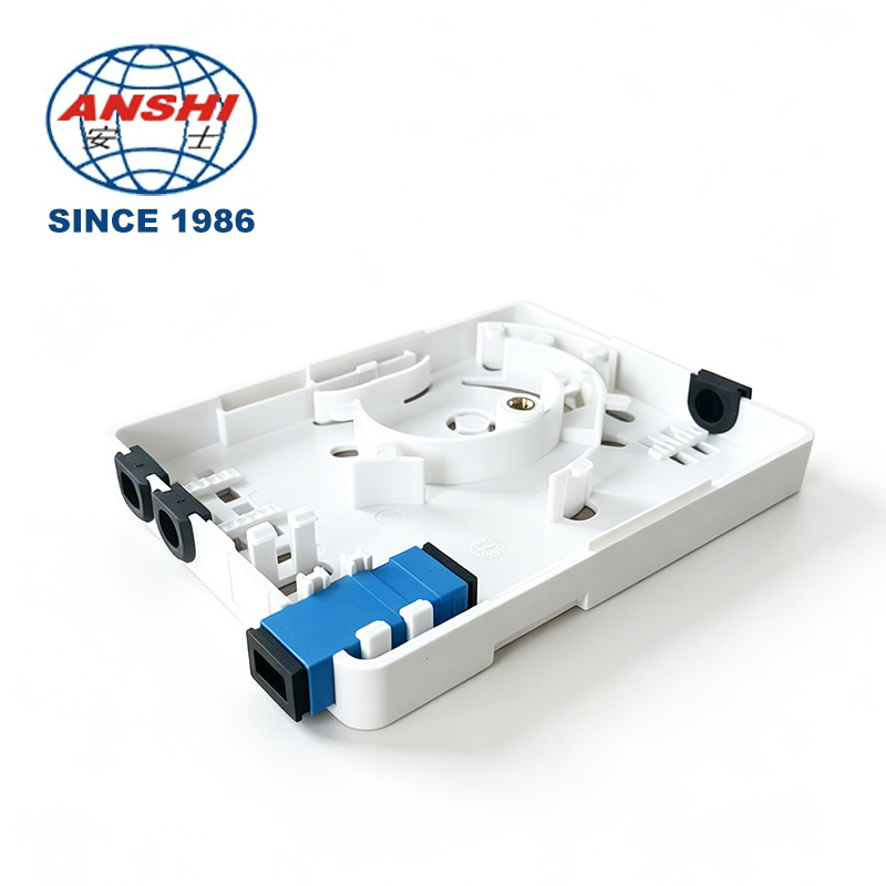 Fiber Optic Wall Socket 1-Core Mini FTTH Invisible Optical Patch Panel Terminal Box for 3G and 4G Networks