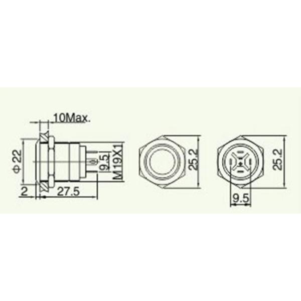 Panel Mount Illuminated Momentary Push Button Switch 19mm 12V 24V Ring LED