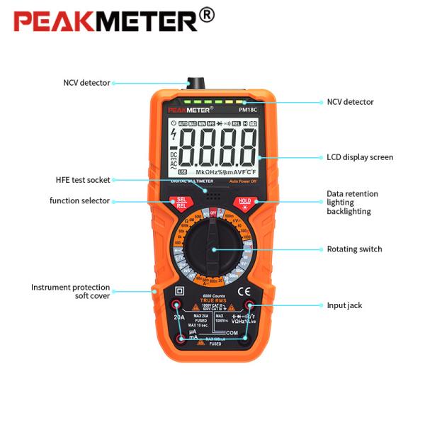 True RMS Digital Multimeter Comprehensive Measurement with Temperature, Capacitance, Frequency, High Safety Device