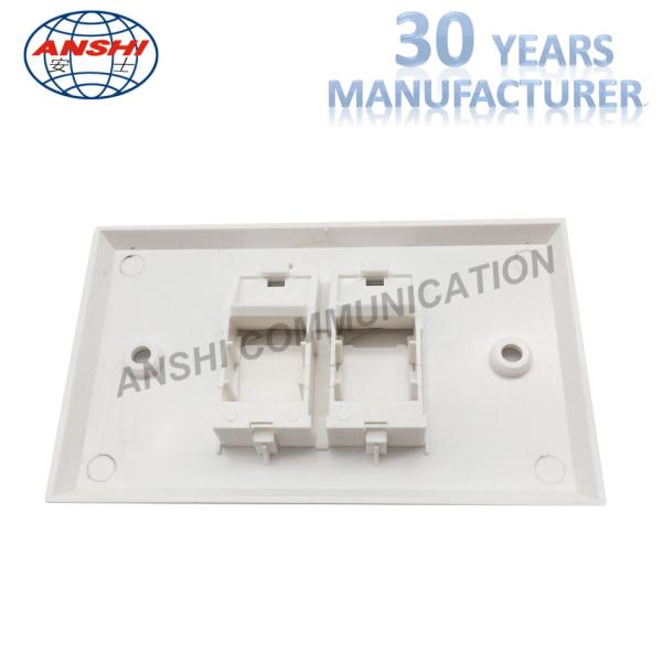 115*70 Wall Mount Network Cable Faceplate RJ45 RJ11 Single Port Horizontal Type