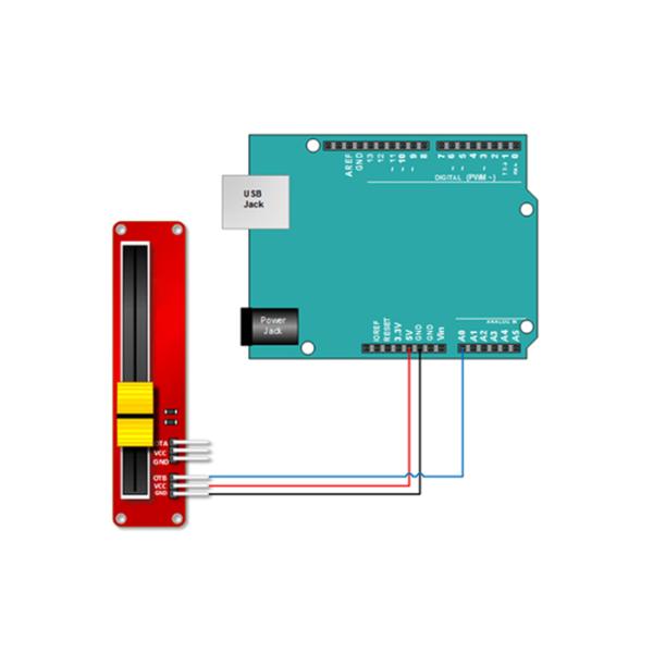 Red 10K Linear Slide Potentiometer Arduino Uno Module Equipment Dual Output