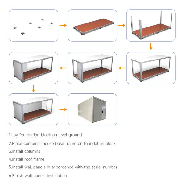 20ft 40ft Easy Assembly Container Storage Flat Pack Hurricane Proof Prefab Office Container with Modern Black Design