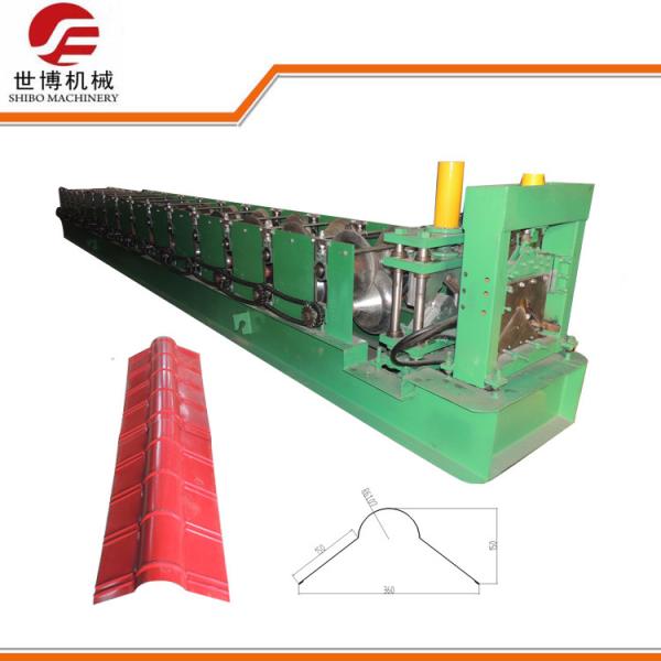 ShiBo 360mm Ridge Cap Colored Steel Roll Forming Machine Custom Color