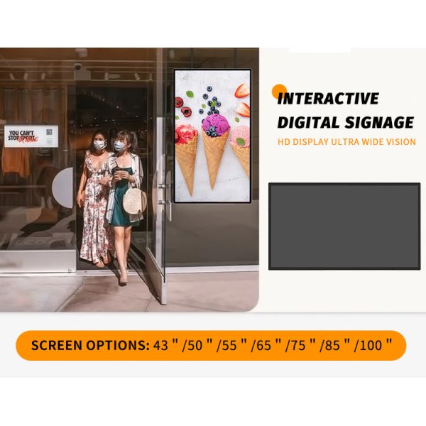 55 Inch IP45 Rated Android9.0 Multifunctional Indoor Digital Signage Interactive Display Screen