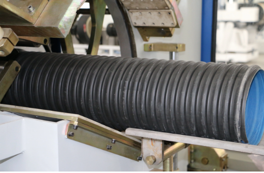 HDPE / PP / PVC Horizontal Plastic Pipe Production Line For Double Wall Corrugated Pipe