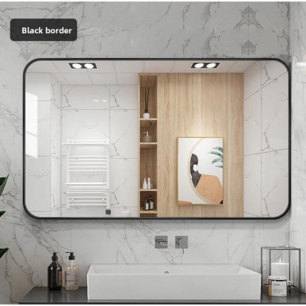 Modern Rectangular Wall-Mounted Bathroom Vanity Mirror IP44 Protection Rating Aluminum Alloy Touch Switch Villa Apartment Use