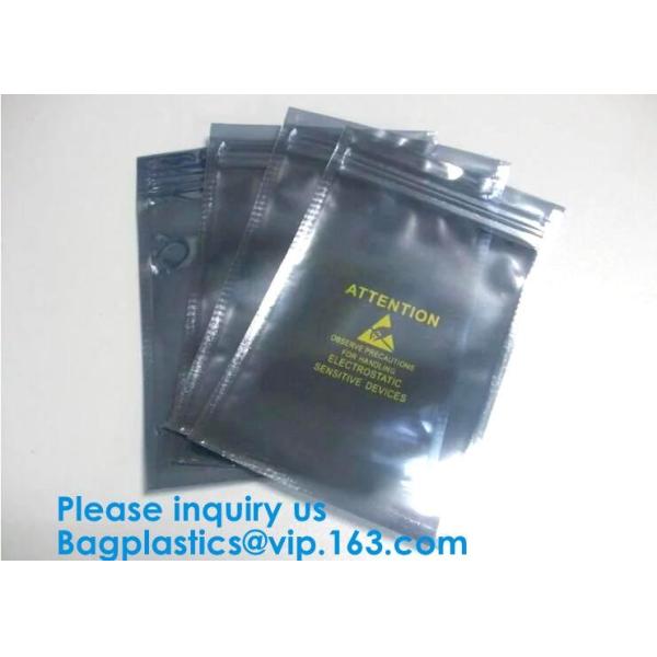 Aluminium Plastic Antistatic Zip lockk Esd Shielding Electronic Packaging Pet Bag With Zip,Black Conductive Bag, Grid bag