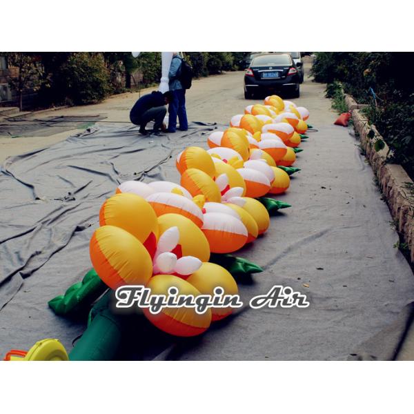 Inflatable Flower Chain for Wedding, Air Flower String for Party and Stage