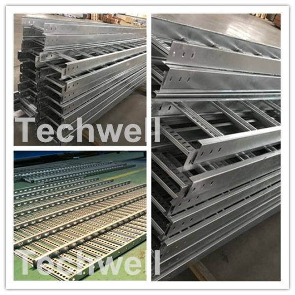 Blue Cable Tray Roll Forming Machine With Punch Machine & Hydraulic Pre - Cutting Device
