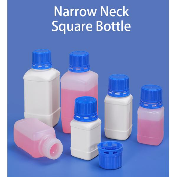 Square Empty HDPE Plastic Lab Reagent Bottle 125 Ml Leakproof
