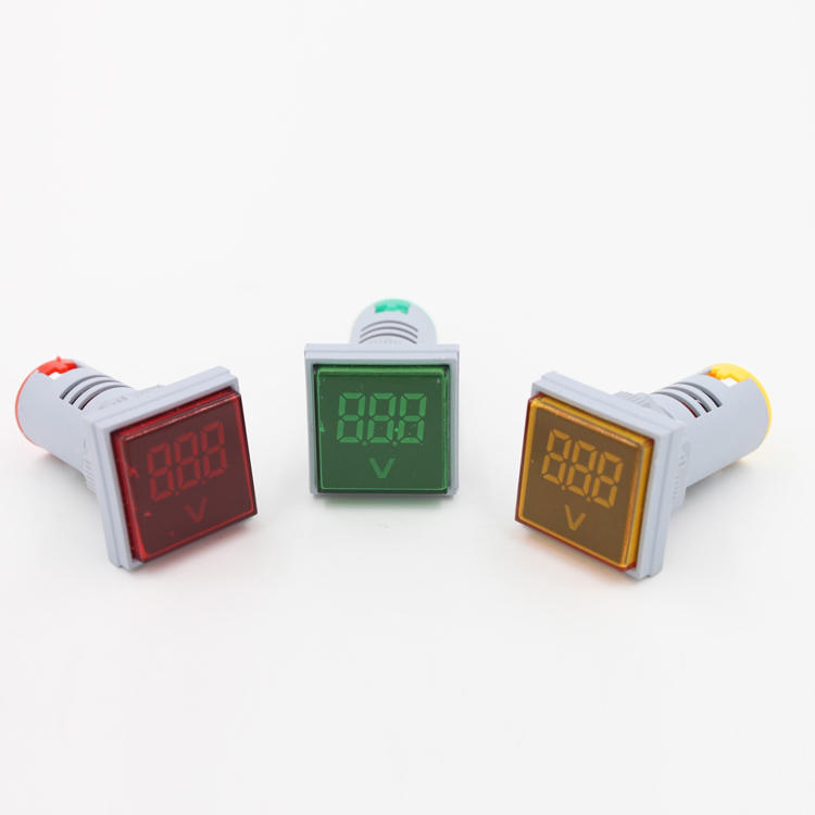 High Quality 22mm Mini Digital Voltmeter Single Phase Indicator Lamp Square Voltmeter Light 220V Voltage Meter
