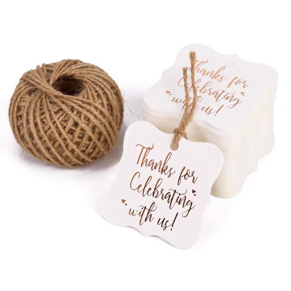 Embossing Handmade UV Thank You Clothing Tag Label For You Gift Box