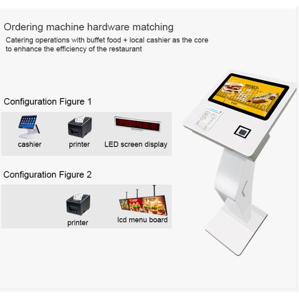 15.6'' Touch Screen Terminal Self Ordering Payment Kiosk With Printer 2D Scanner