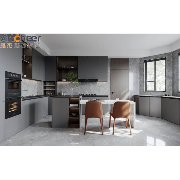 Solid Wood Custom Size L Shape Kitchen Cabinet with Eco-Friendly Material for Modern Modular Kitchens